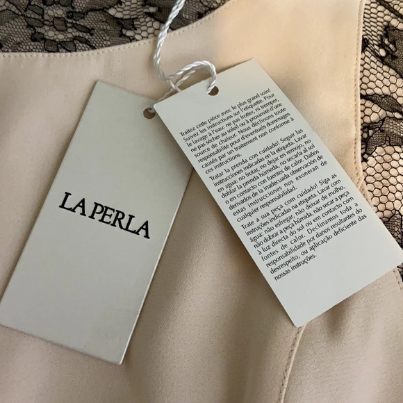 La Perla Sleeveless Shift Dress with Black Lace -4 - Picture 5 of 11